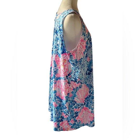 Lilly Pulitzer Kristen Swing Dress Day With Me Coral Shells Fish Print Size XL - Picture 3 of 8